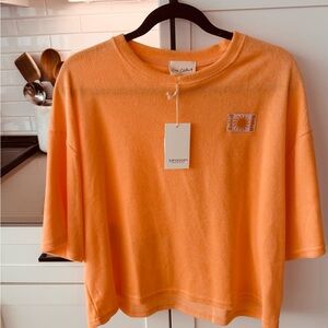 Easy Clothes terry top tangerine size M L NWT casual and so cute!
